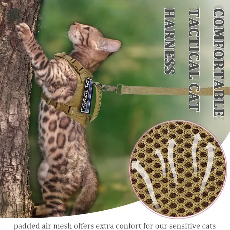 Outdoor Tactical Cat Harness & Leash