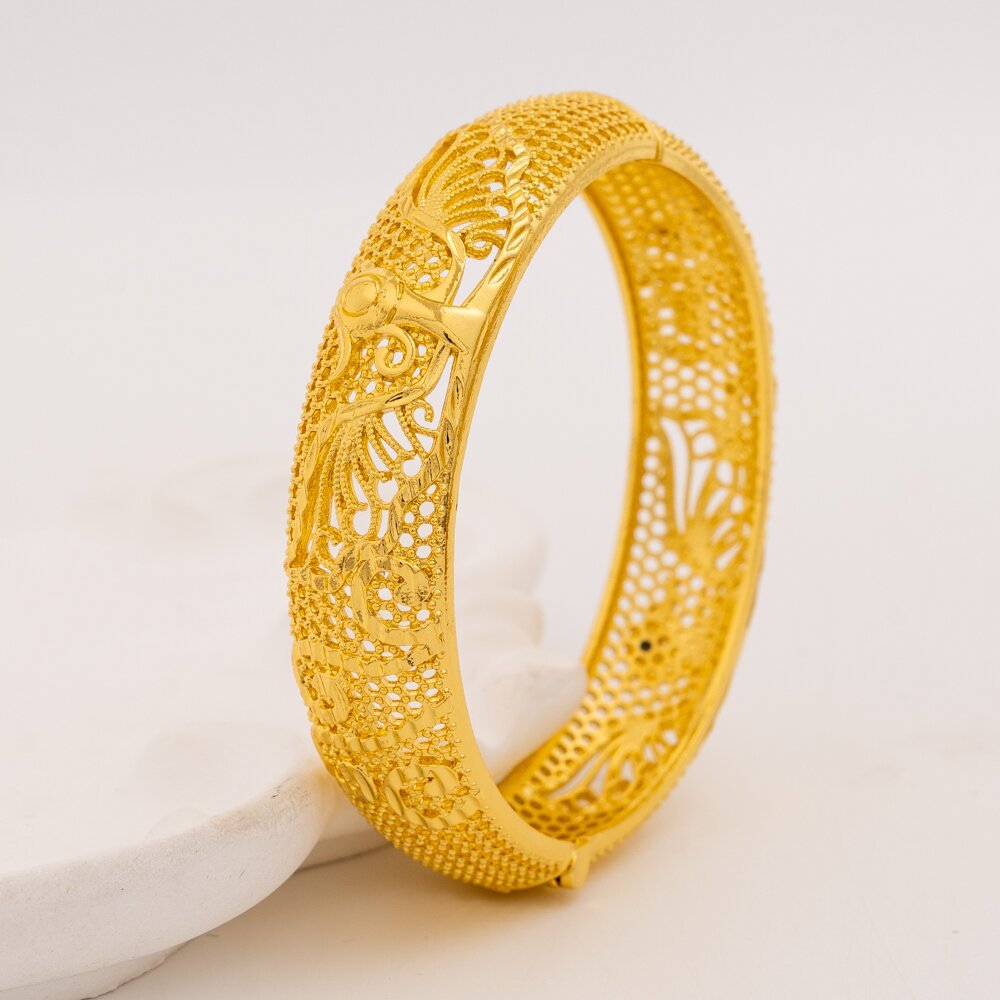 Hollow Buckle Peacock Bracelet Ancient Golden Phoenix Bracelet Wedding Jewelry