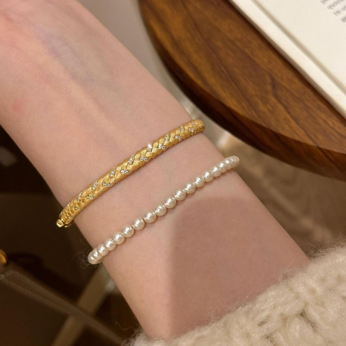 BUY 1 GET 1 FREE Vintage gold brushed wheat ear bracelet for women, vintage exquisite high-end bracelet, light luxury niche design hand jewelry