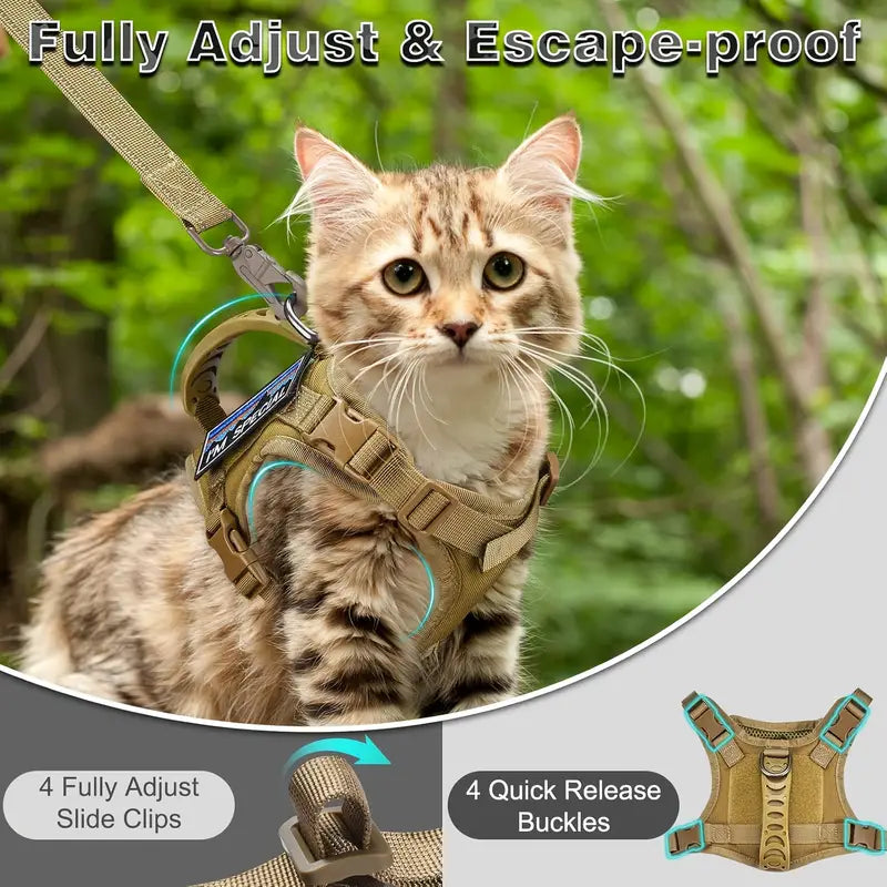 Outdoor Tactical Cat Harness & Leash