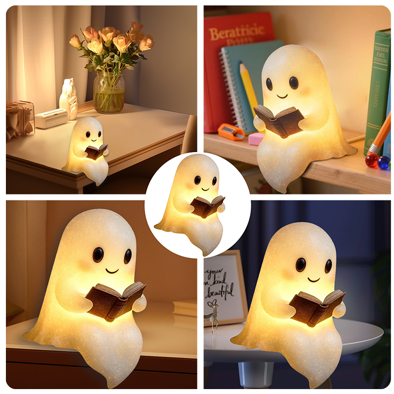 🏆50K+ SOLD! Almost Gone - 👻Cute Ghost Reading Book Lamp✨