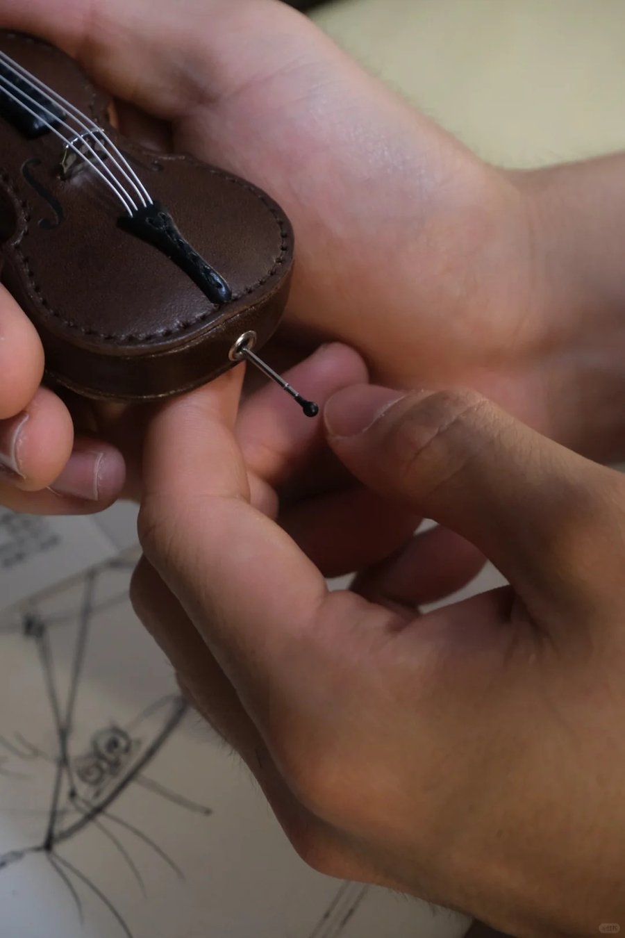Handmade Leather Violin & Cello Keychain🎻