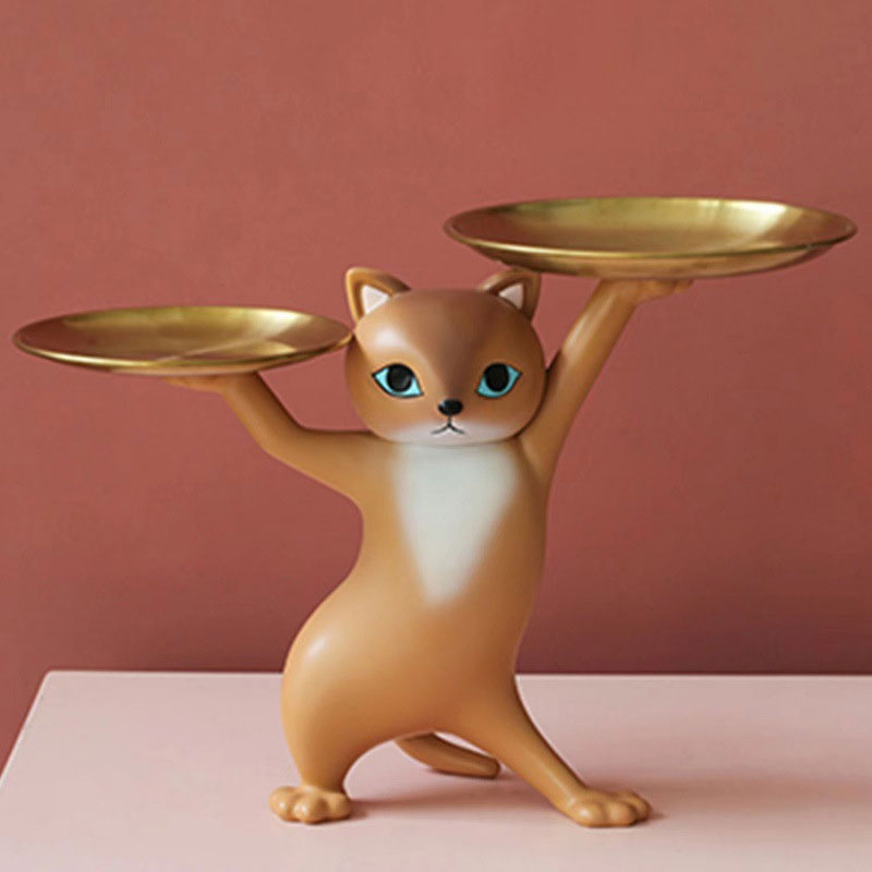 🐾 Resin Cat Decorative Tray Figurines
