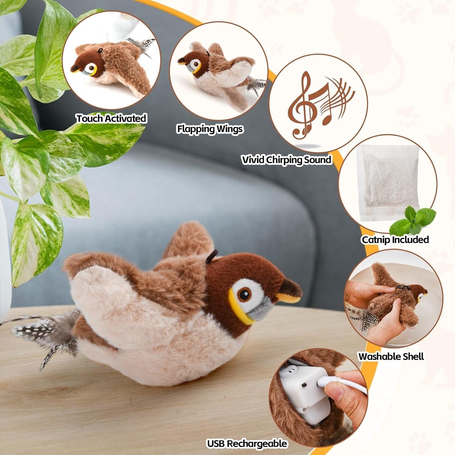 🔥🐾Interactive Chirping Bird Toy