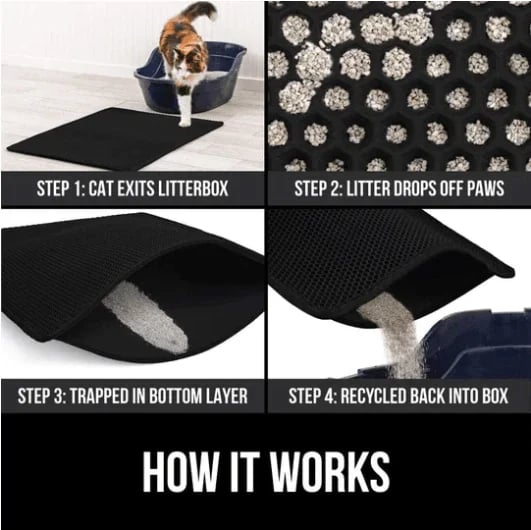 Waterproof🛍️ Cat Litter Mat - Easy Clean & Scatter Contro🐾