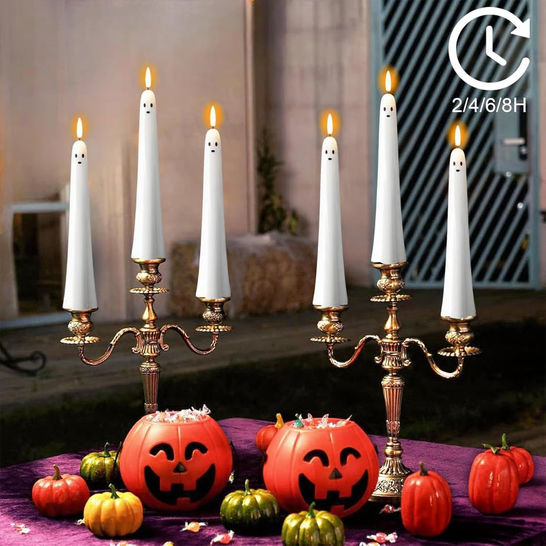 👻Ghost Flameless Taper Candles with Remote and Timer