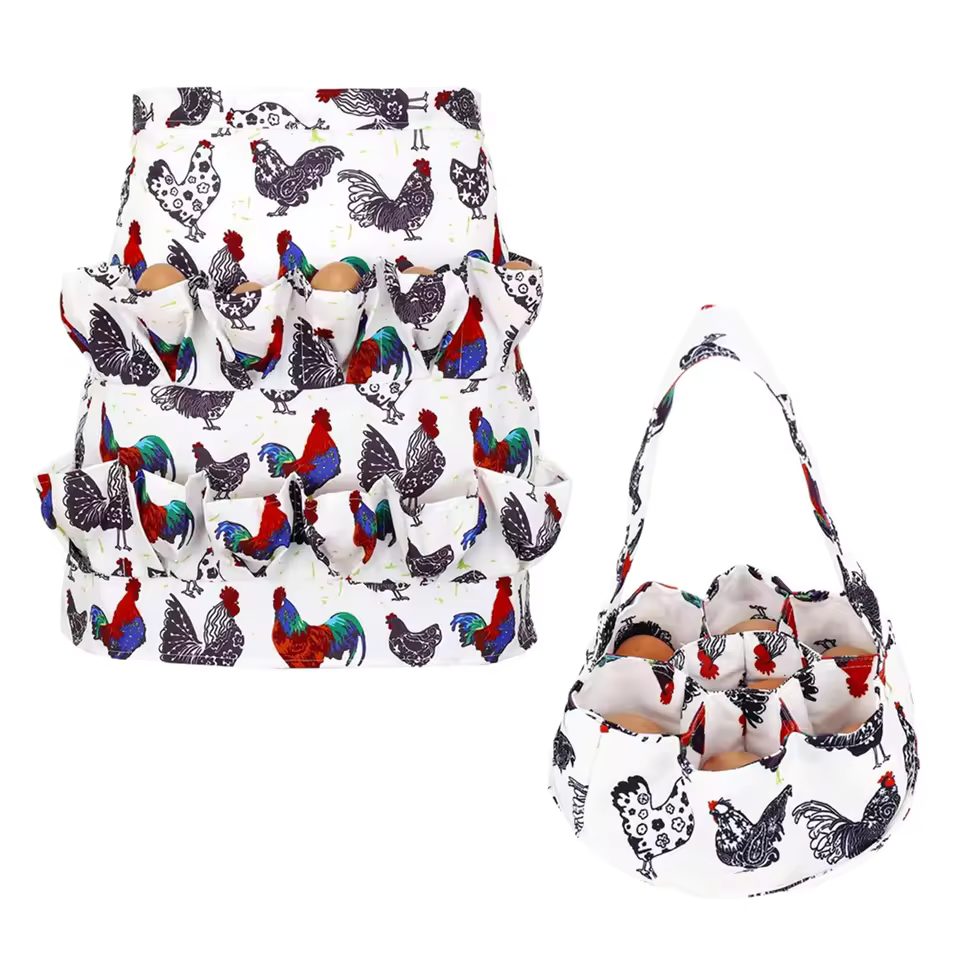 Multi-pocket egg collecting apron