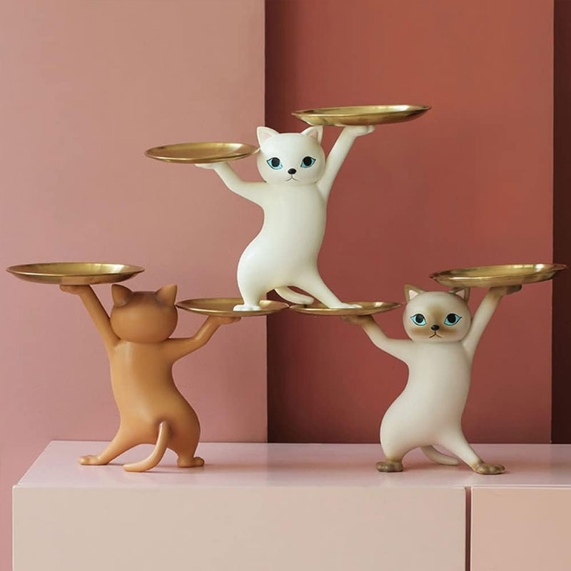 🐾 Resin Cat Decorative Tray Figurines