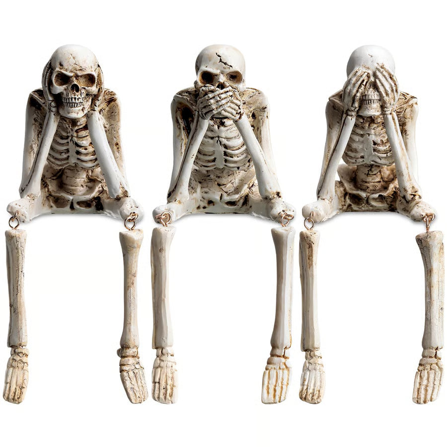 No Evil Skulls Gothic Decor