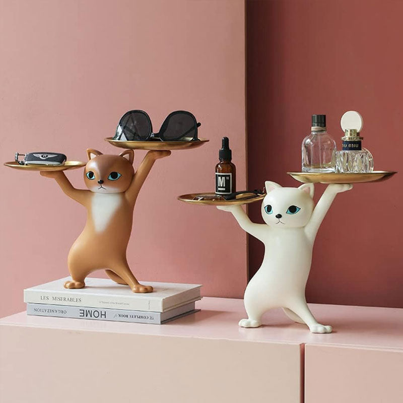 🐾 Resin Cat Decorative Tray Figurines