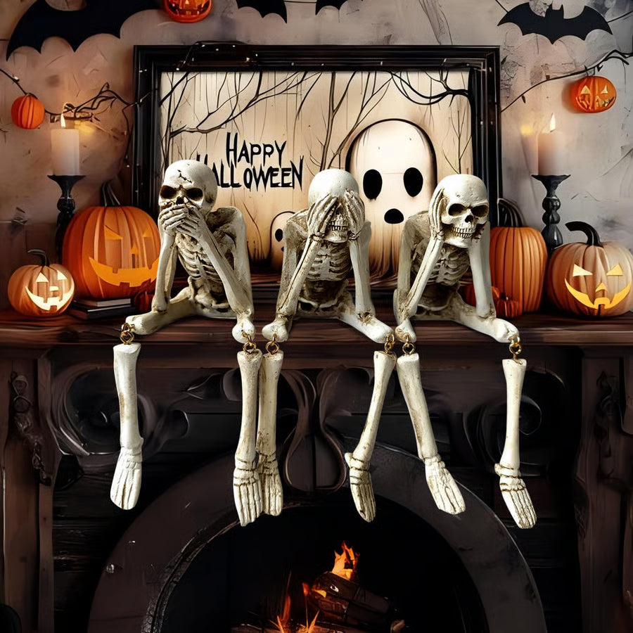 No Evil Skulls Gothic Decor