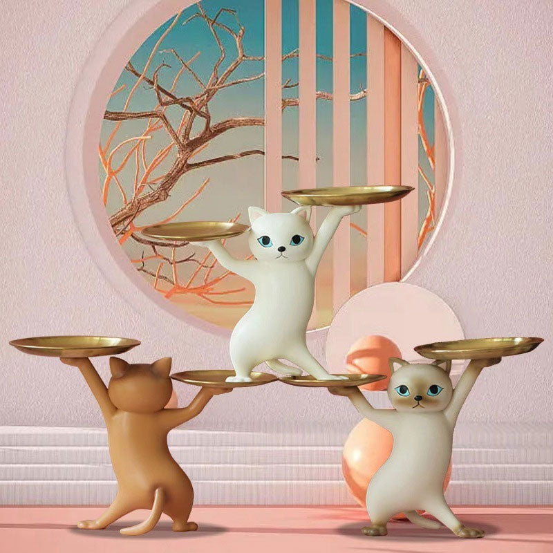🐾 Resin Cat Decorative Tray Figurines