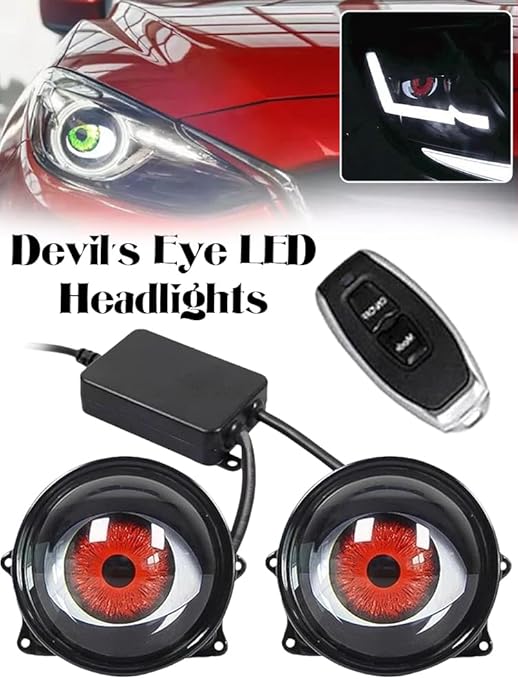 new dynamic LED car headlight 3 inches devil eye LED eye light modified eagle eye light blinking light