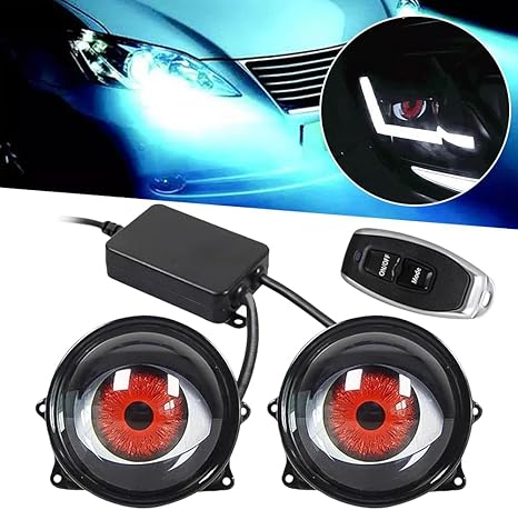 new dynamic LED car headlight 3 inches devil eye LED eye light modified eagle eye light blinking light