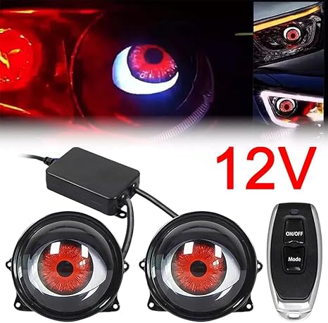 new dynamic LED car headlight 3 inches devil eye LED eye light modified eagle eye light blinking light