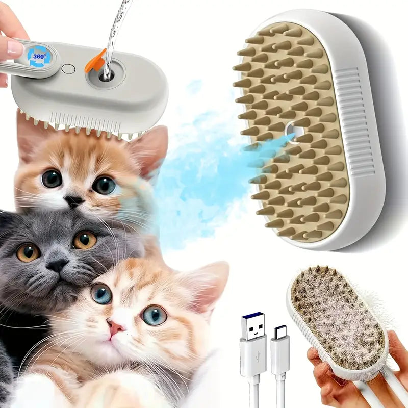 Upgraded 4-in-1 Cat Grooming Tool
