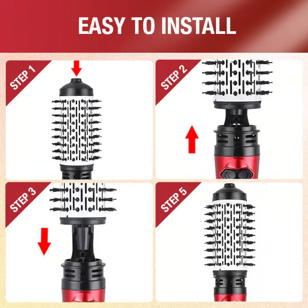 2-in-1 Rotating Hot Air Brush – Dry, Style & Shine in One Step