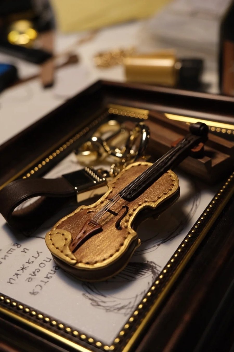 Handmade Leather Violin & Cello Keychain🎻