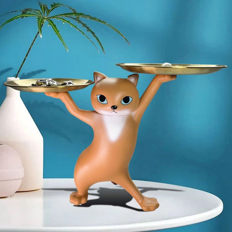 🐾 Resin Cat Decorative Tray Figurines