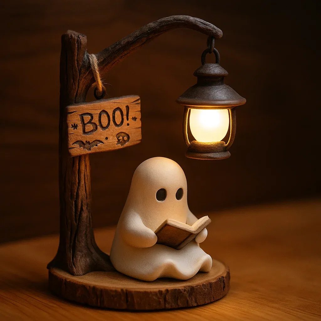 🔥Last Day Promotion 49% OFF - 👻📖Cute Ghost Reading Lantern - BOO!