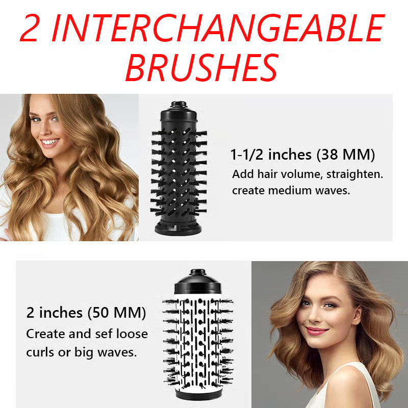 2-in-1 Rotating Hot Air Brush – Dry, Style & Shine in One Step