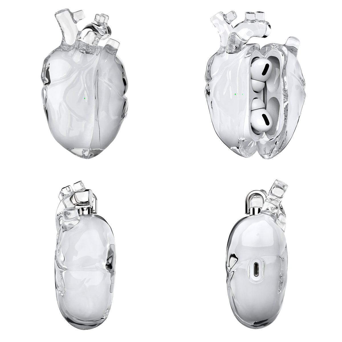 Crystal Clear Heart Case For AirPods