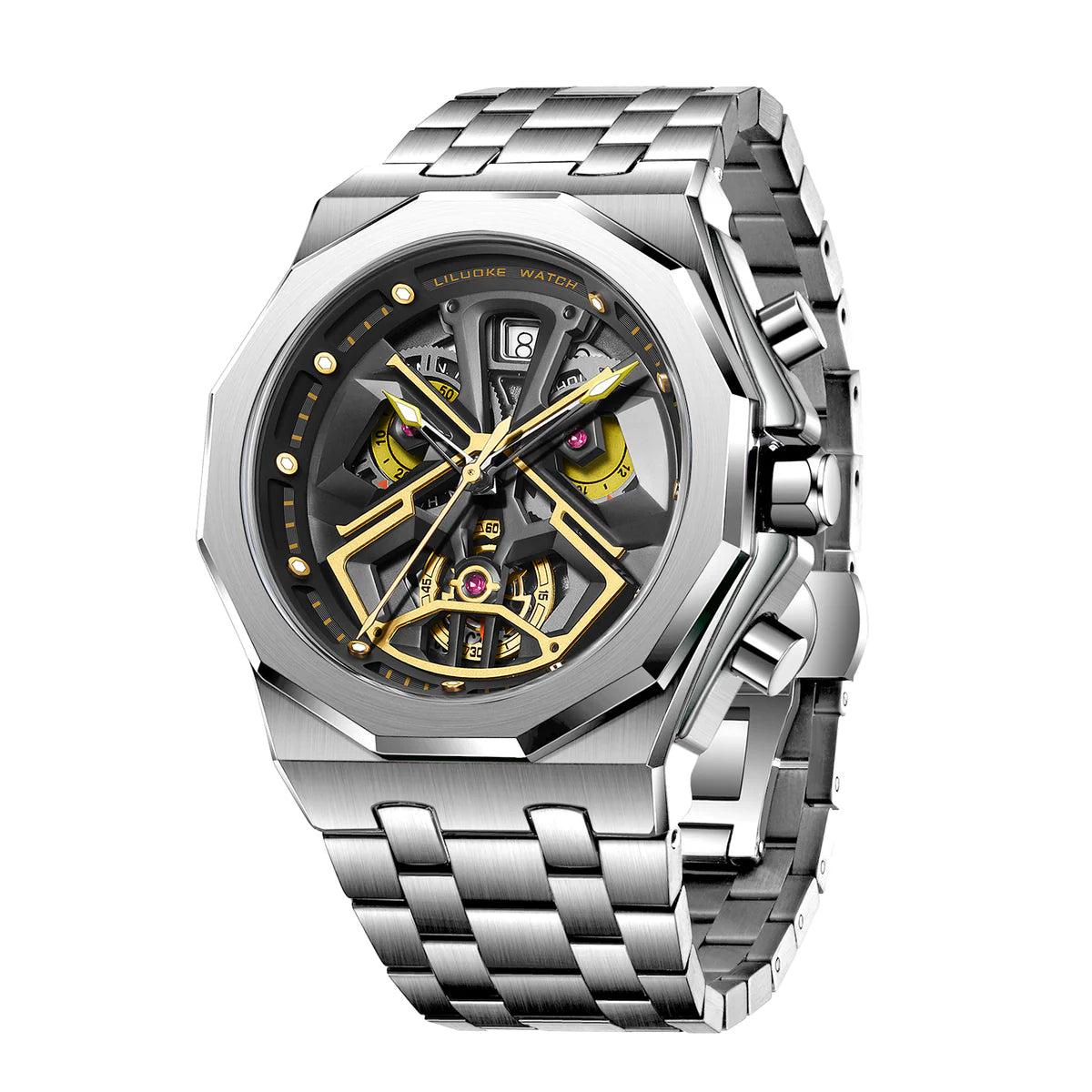 NIBOSI Mens Watches for Men, Profession Design Wrist Watches - Darth Vader, the first villain of Star Wars (LK9003G, LK9003G-09-14)