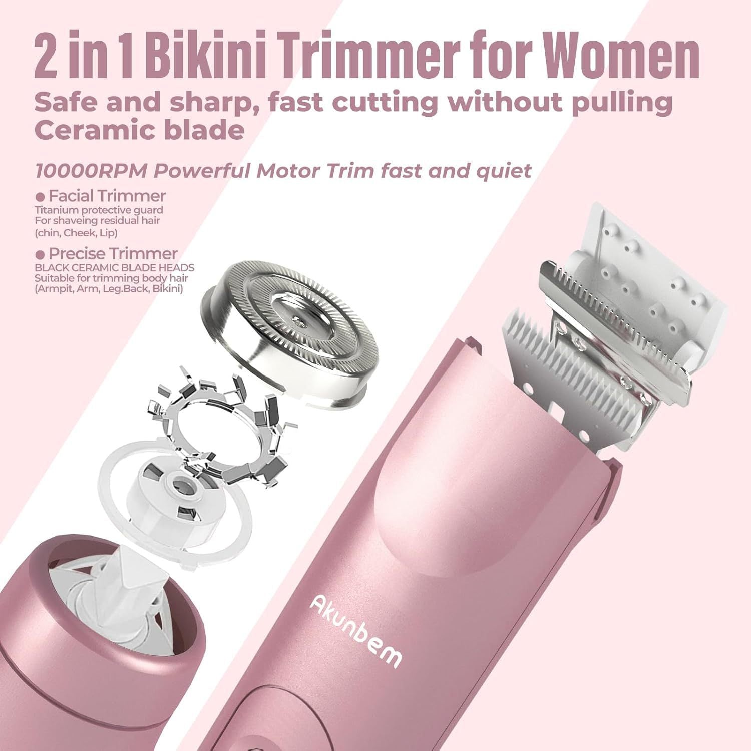 2-in-1 Women’s Shaver & Bikini Trimmer – Silky Smooth Skin Made Easy