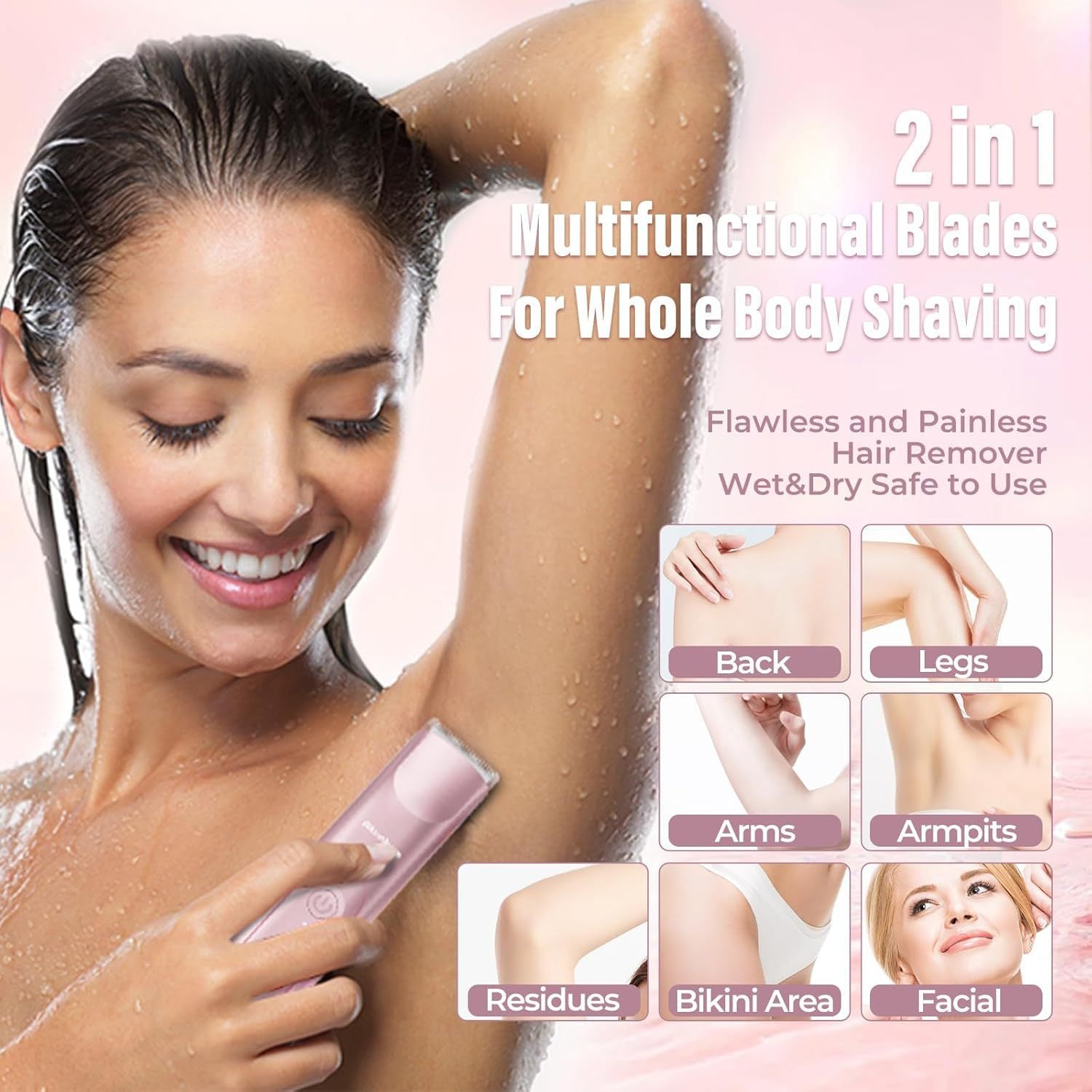 2-in-1 Women’s Shaver & Bikini Trimmer – Silky Smooth Skin Made Easy
