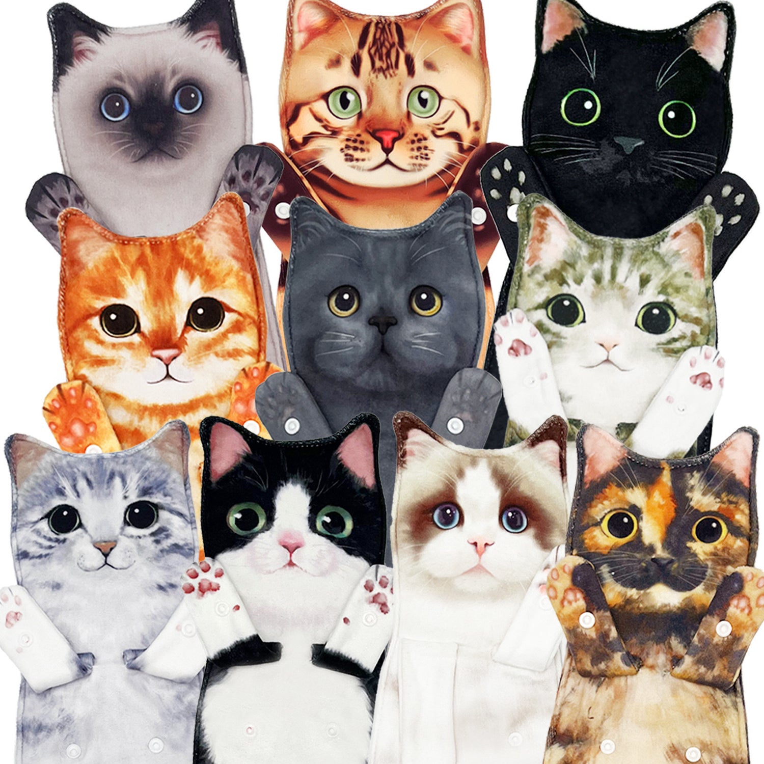 Funny Soft Cat Hand Towels