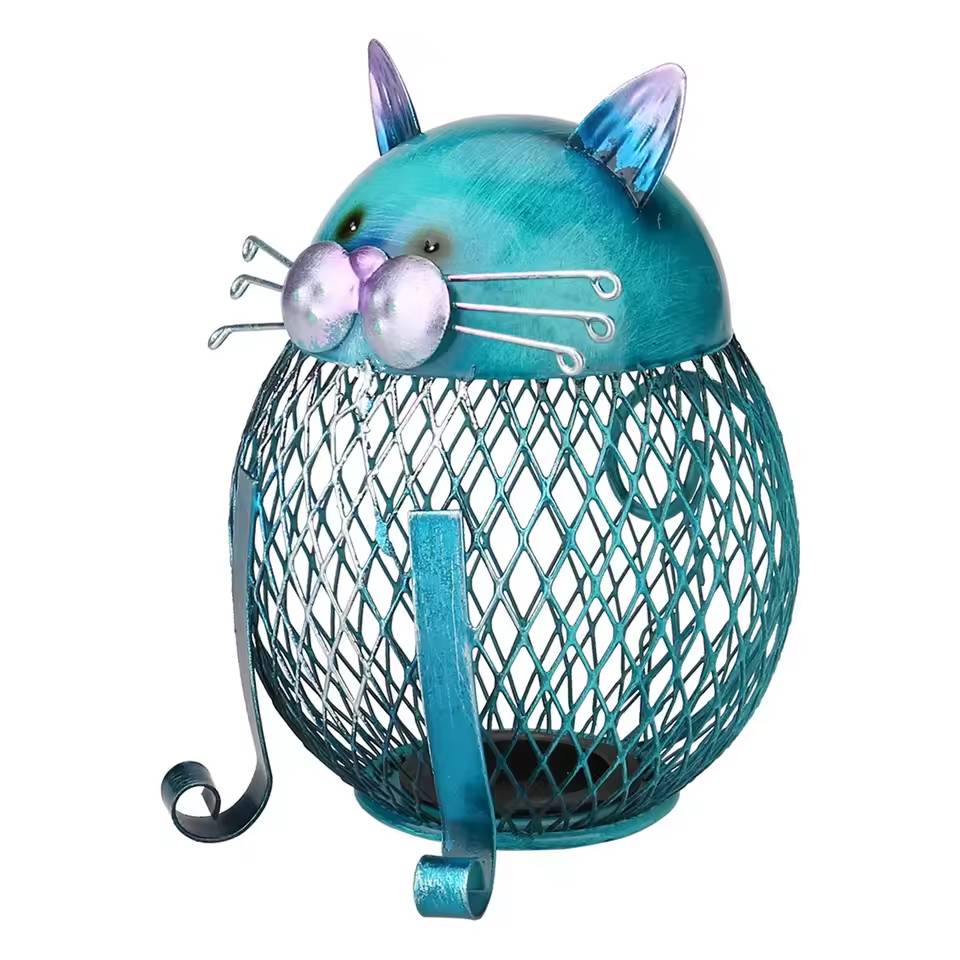 Metal Cat Coin Piggy Bank