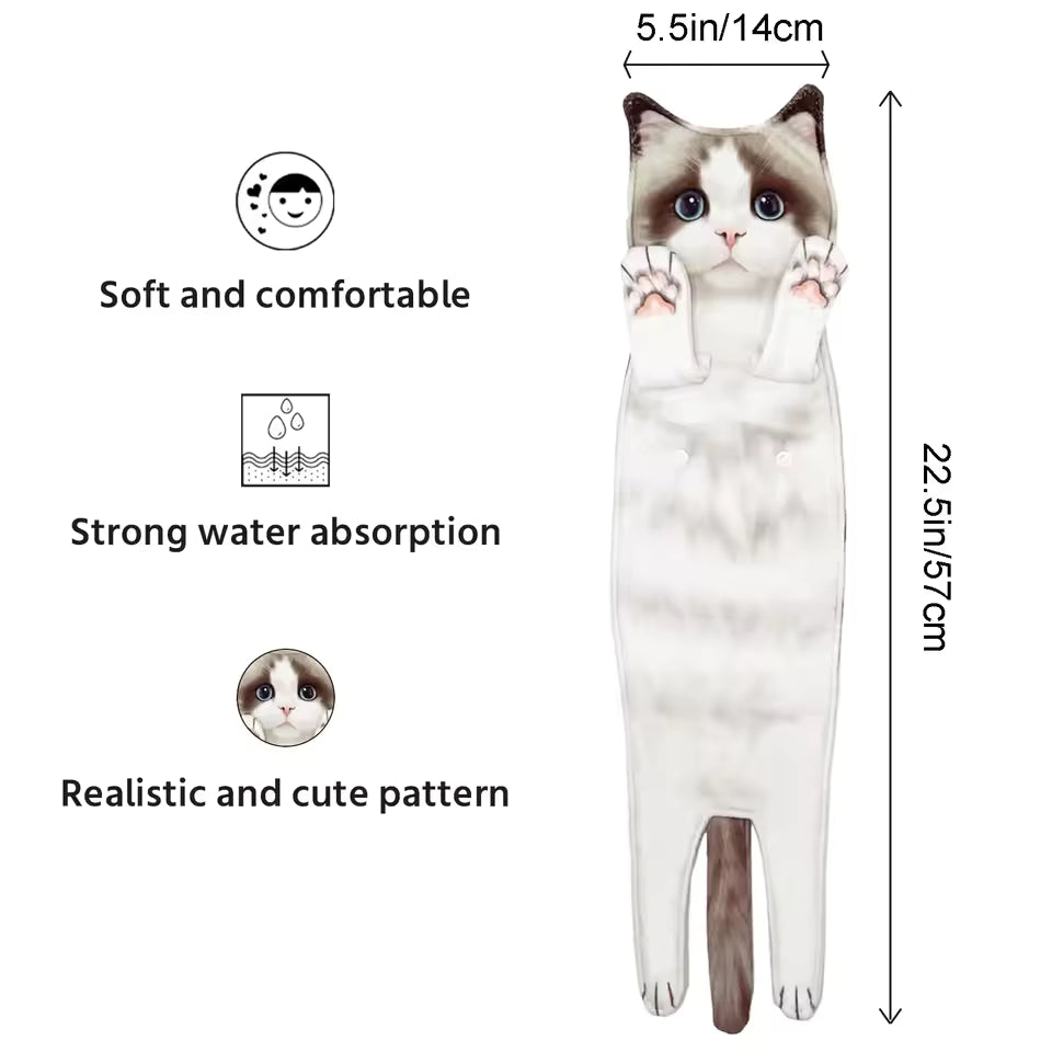 Funny Soft Cat Hand Towels
