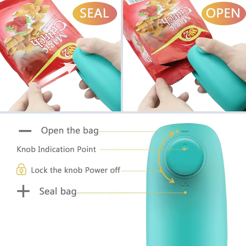2-in-1 Mini Bag Heat Sealer – Portable & Easy to Use