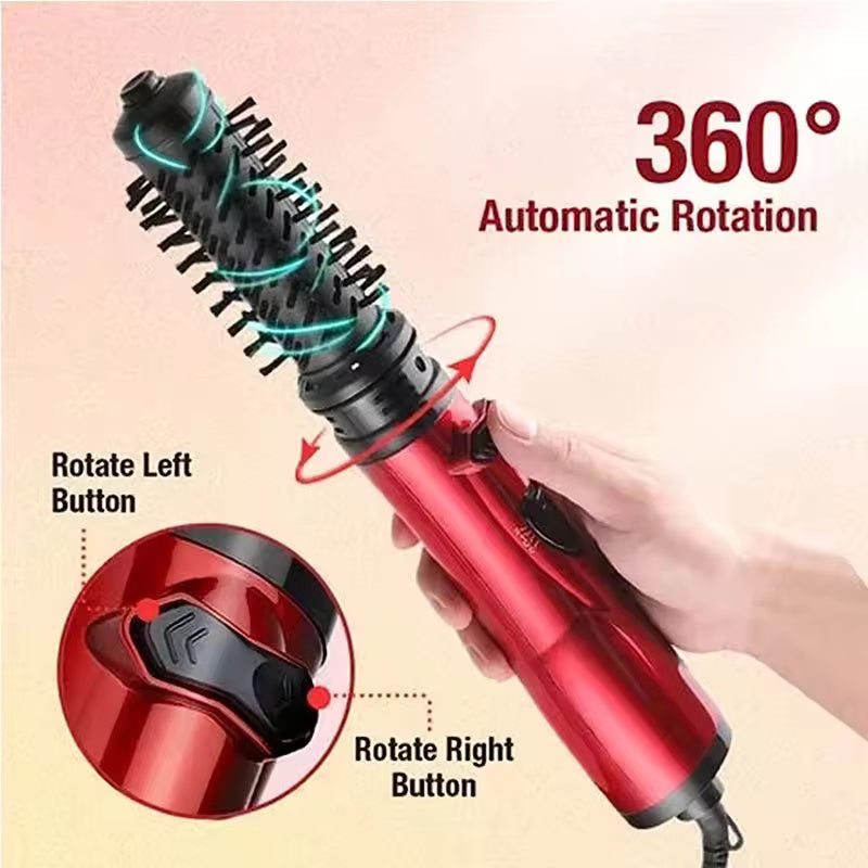2-in-1 Rotating Hot Air Brush – Dry, Style & Shine in One Step