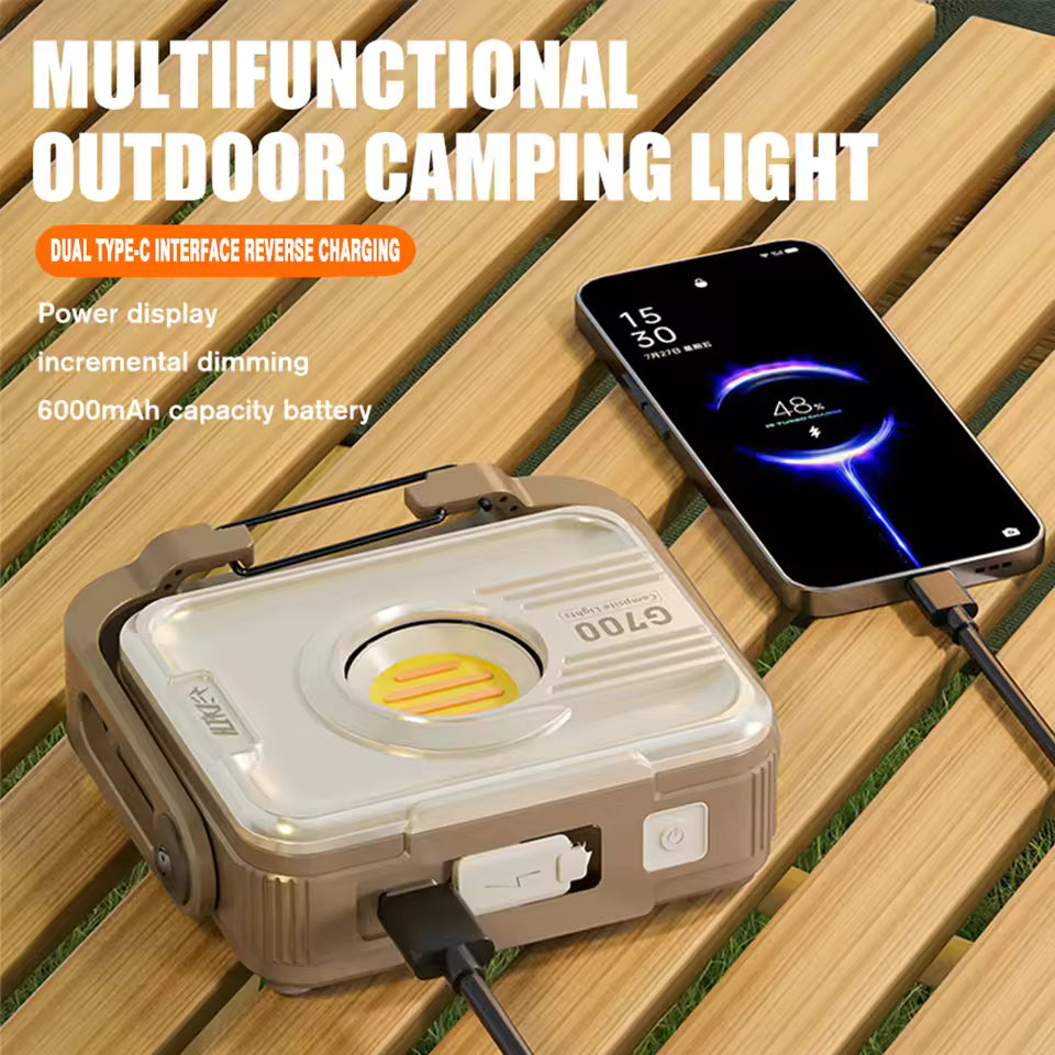 G700 Outdoor Camping light, 6000 mAh Battery Life, 10%-100% Stepless Dimming