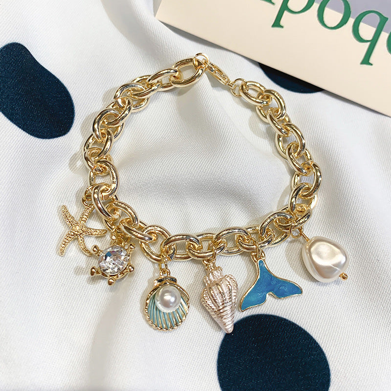 Fashionable design summer vacation style ocean pearl bracelet