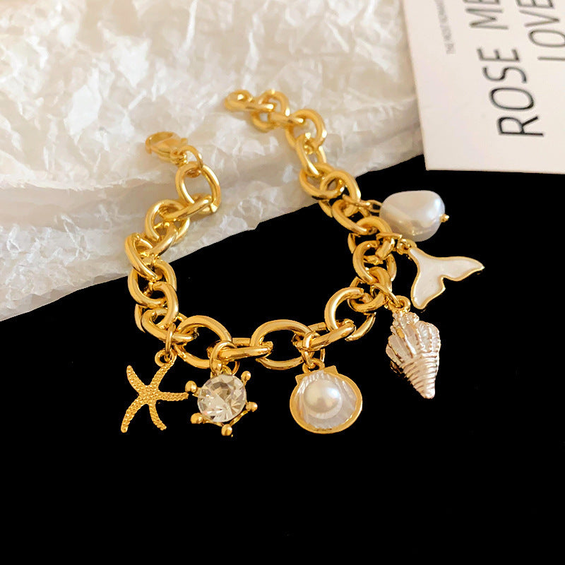 Fashionable design summer vacation style ocean pearl bracelet