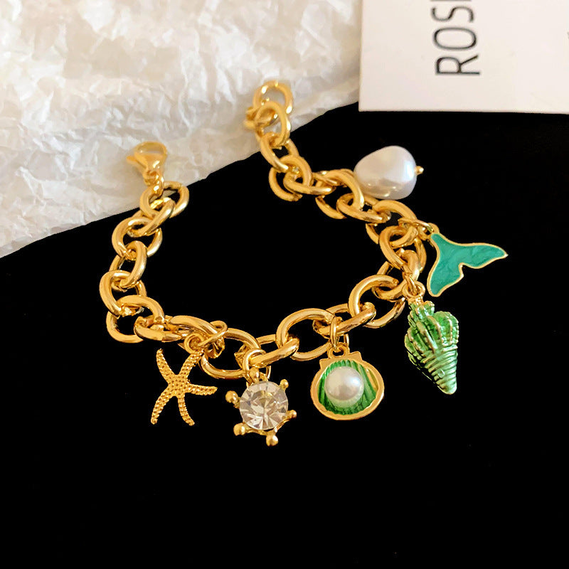 Fashionable design summer vacation style ocean pearl bracelet