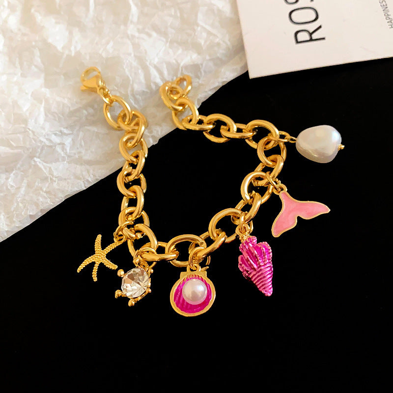 Fashionable design summer vacation style ocean pearl bracelet