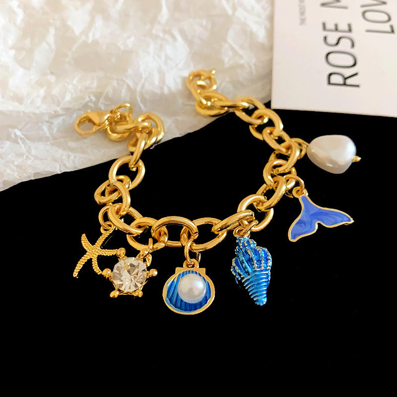 Fashionable design summer vacation style ocean pearl bracelet