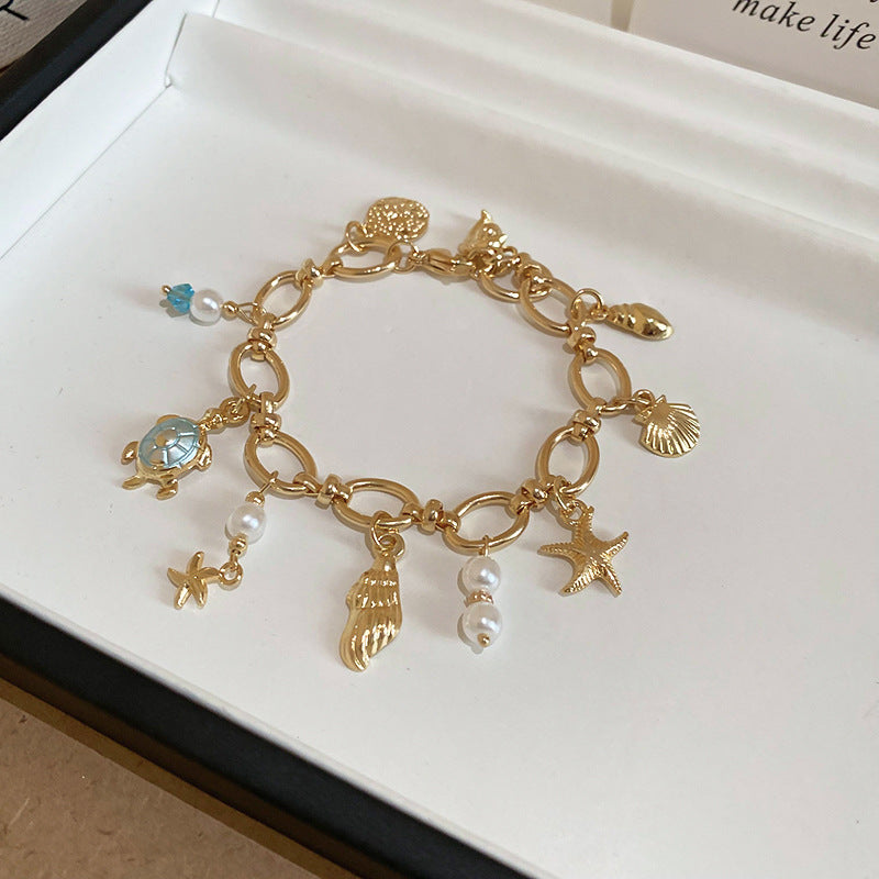 Fashionable design summer vacation style ocean pearl bracelet