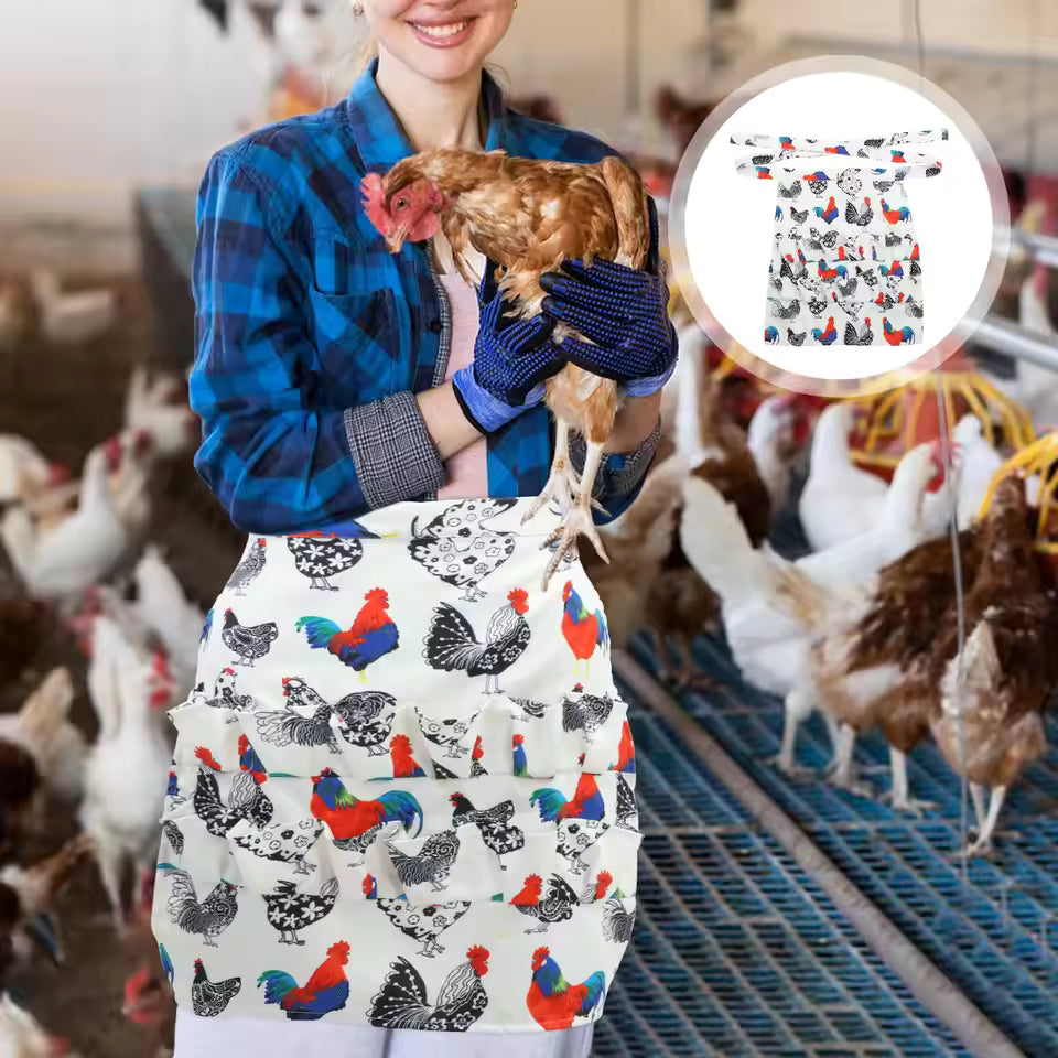 Multi-pocket egg collecting apron