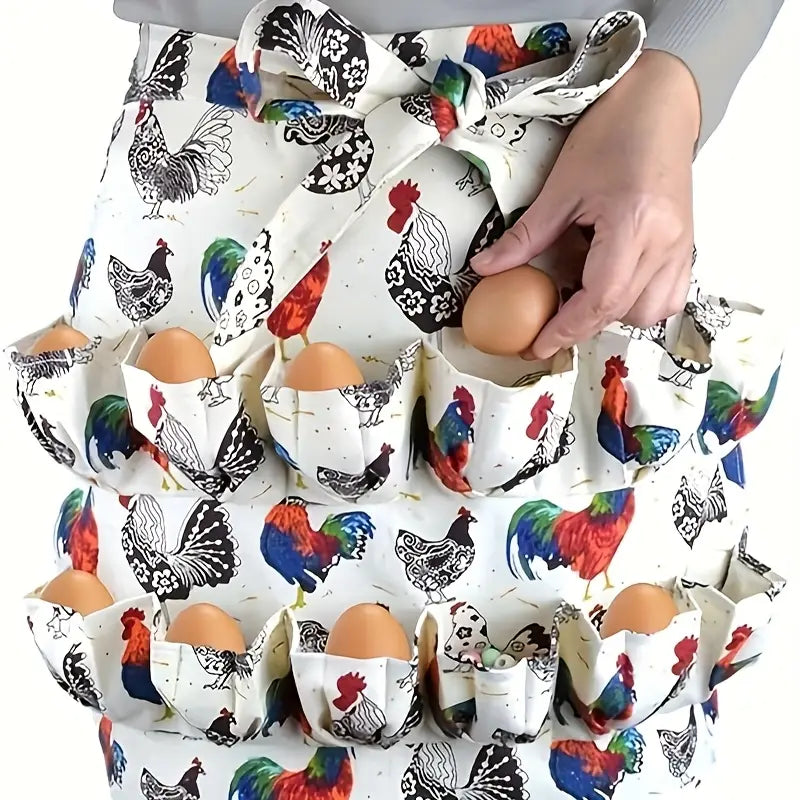 Multi-pocket egg collecting apron