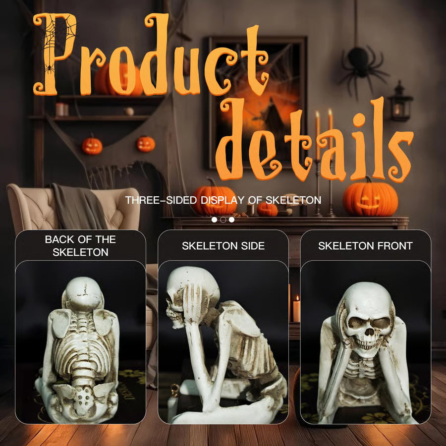 No Evil Skulls Gothic Decor