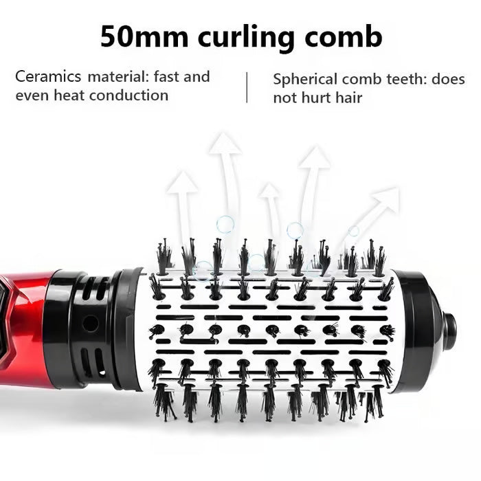 2-in-1 Rotating Hot Air Brush – Dry, Style & Shine in One Step
