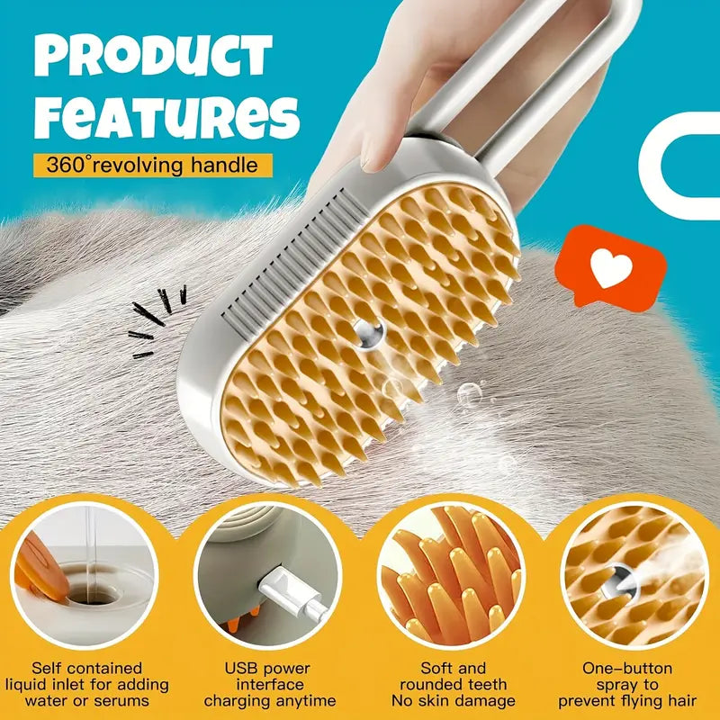 Upgraded 4-in-1 Cat Grooming Tool