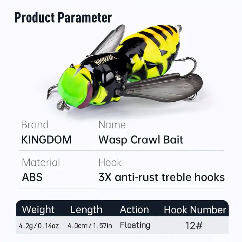 Artificial Floating Wasp Crawl Bait