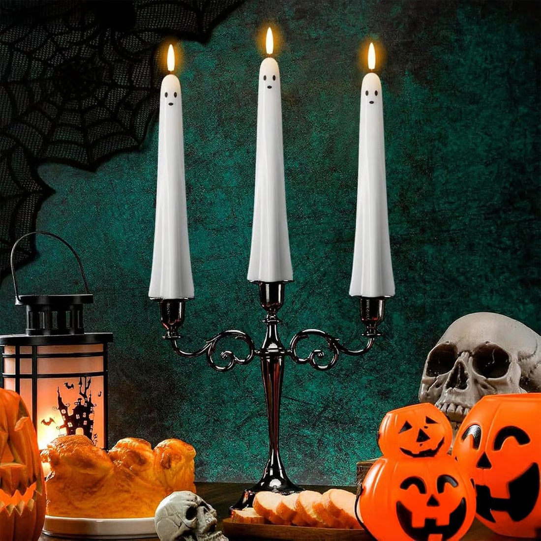 👻Ghost Flameless Taper Candles with Remote and Timer