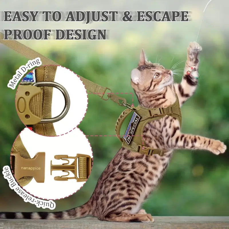 Outdoor Tactical Cat Harness & Leash