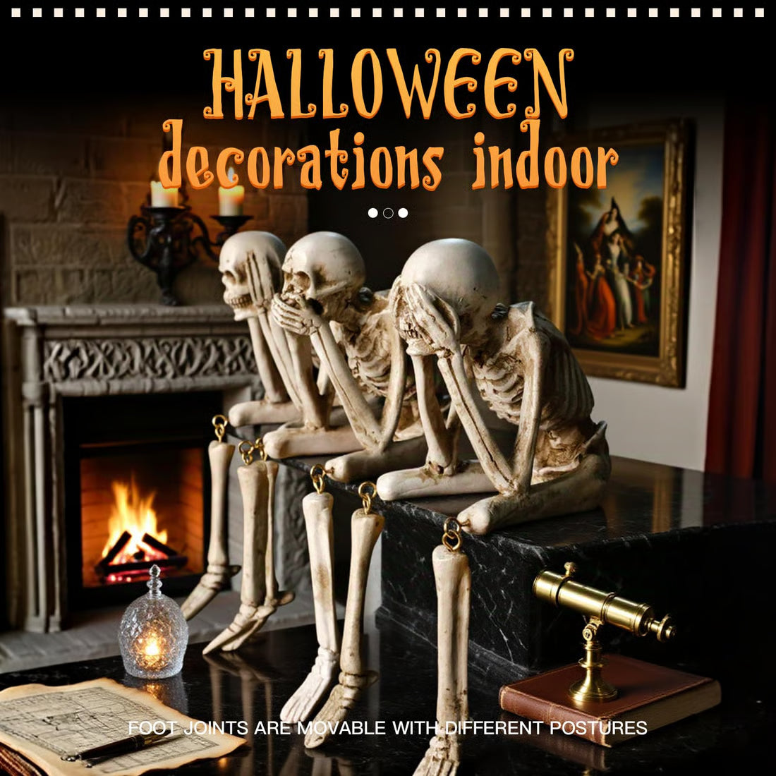 No Evil Skulls Gothic Decor